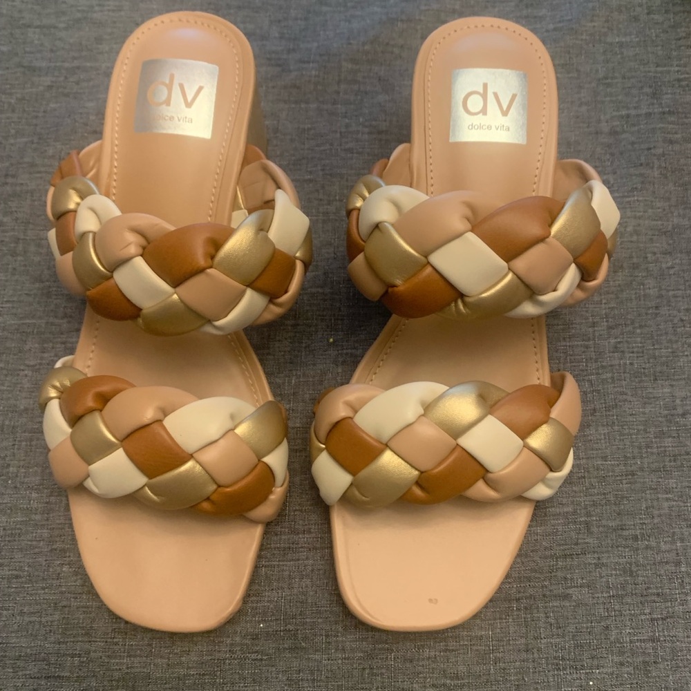 Dolce Vita Braided Sandal Mule Heels